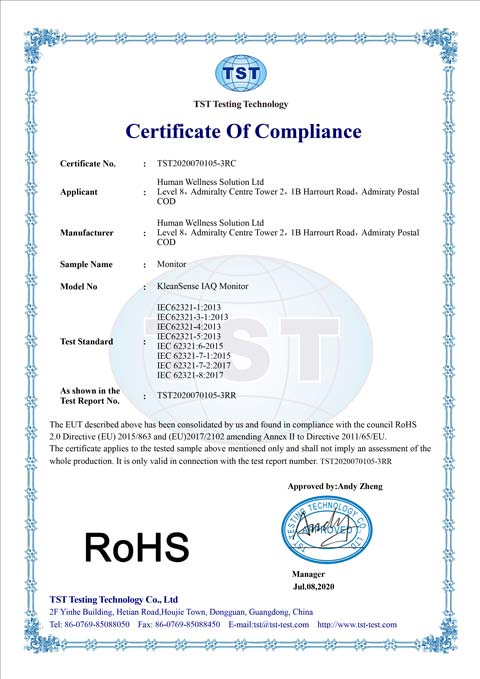Monitor Rohs Certificate